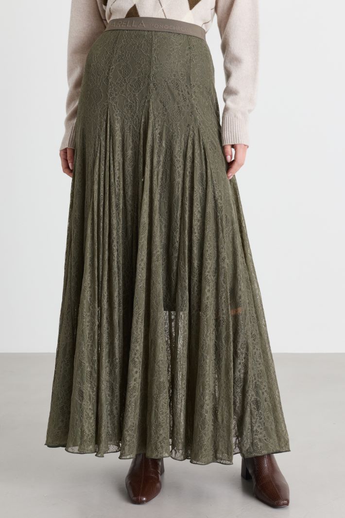 Lace jersey skirt - GREEN - Intrend - 2