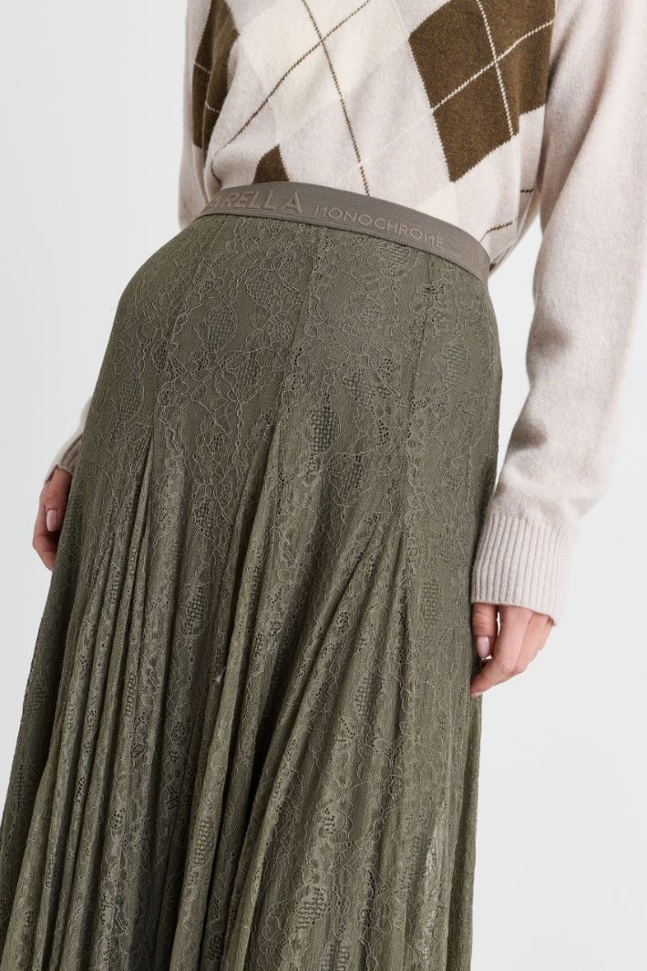 Lace jersey skirt - GREEN - Intrend - 3