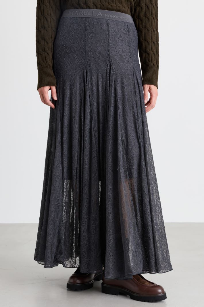 Lace jersey skirt - GREY - Intrend - 2