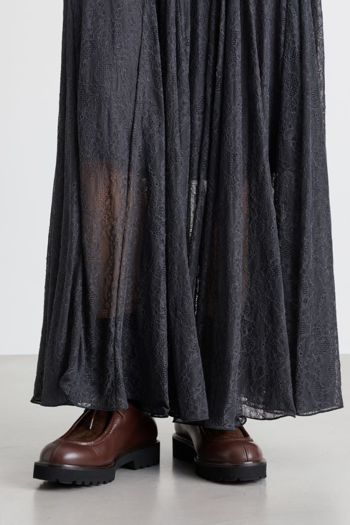 Lace jersey skirt - GREY - Intrend - 3