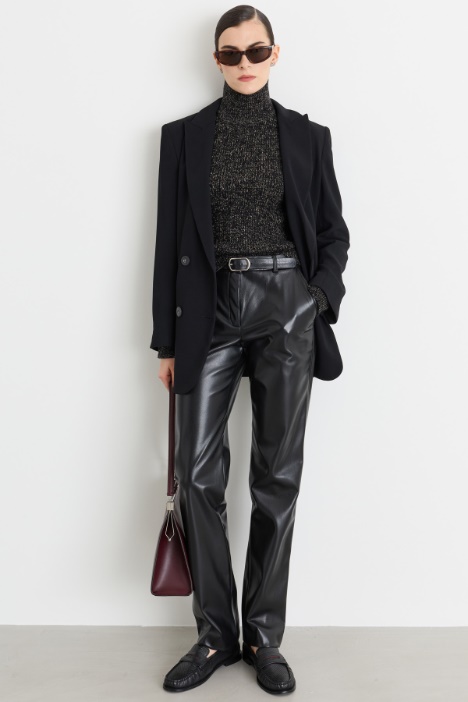 Coated Jersey Trousers - Intrend