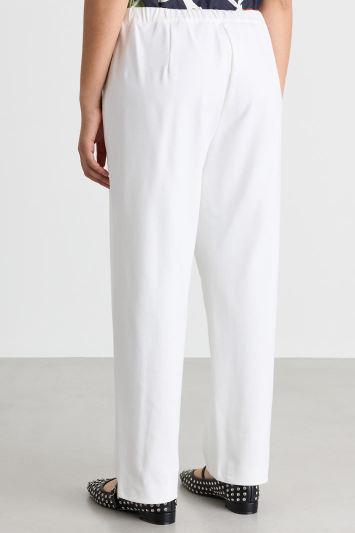 Jersey Trousers - WHITE - Intrend - 4