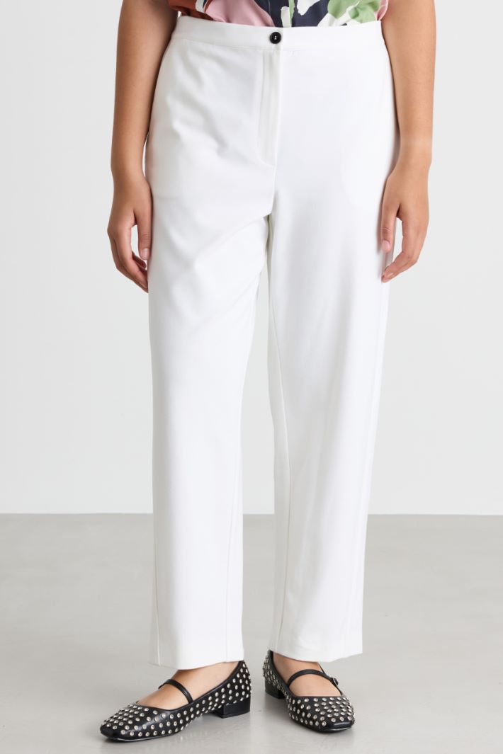 Jersey Trousers - WHITE - Intrend - 2