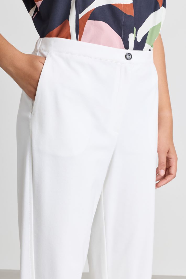 Jersey Trousers - WHITE - Intrend - 3