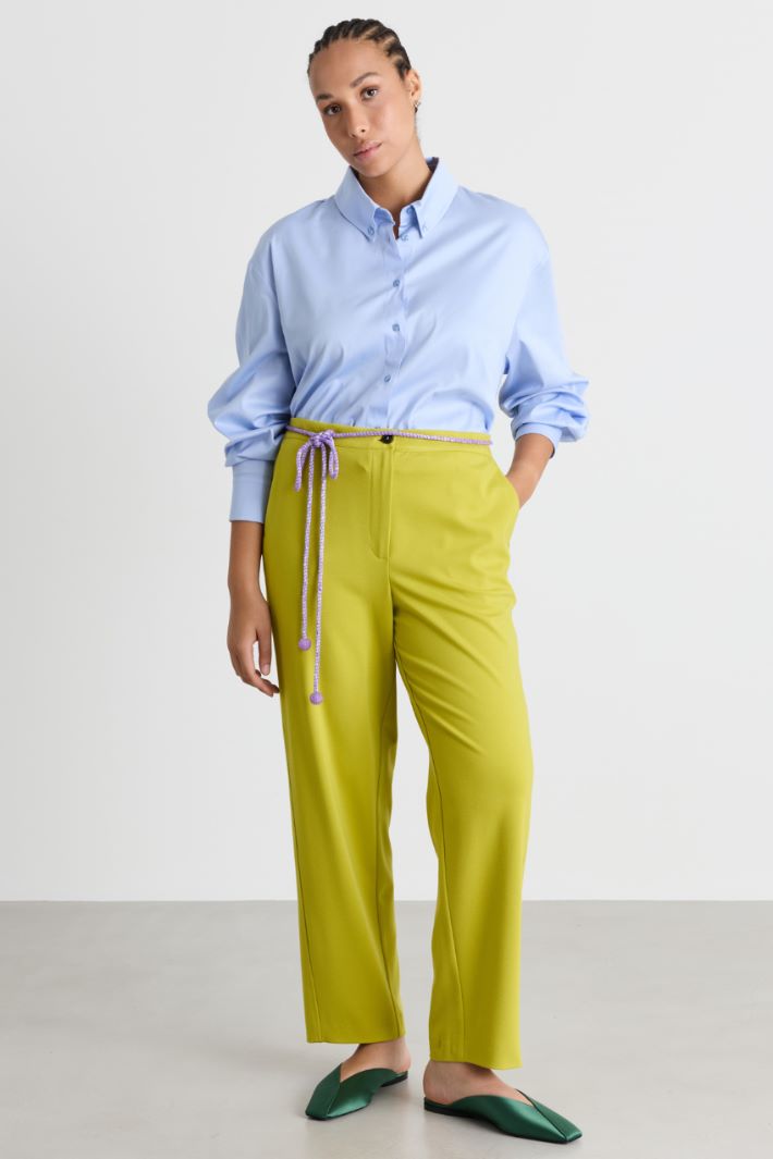 Jersey Trousers - GREEN - Intrend