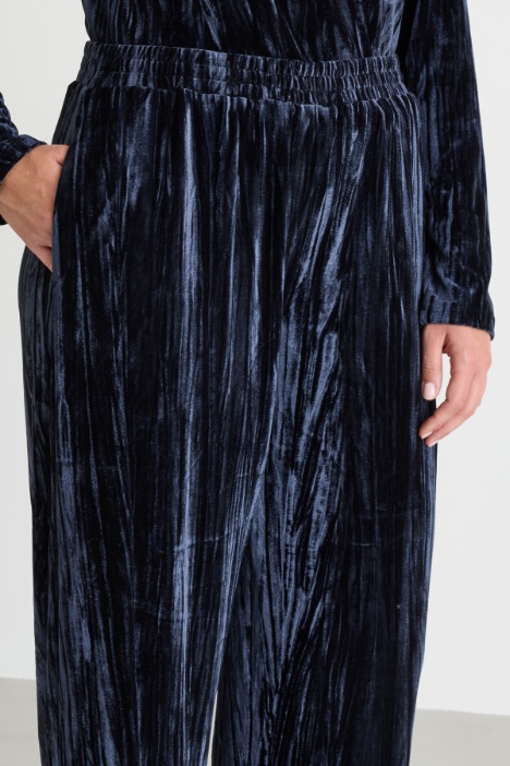Pantalone in jersey di velluto