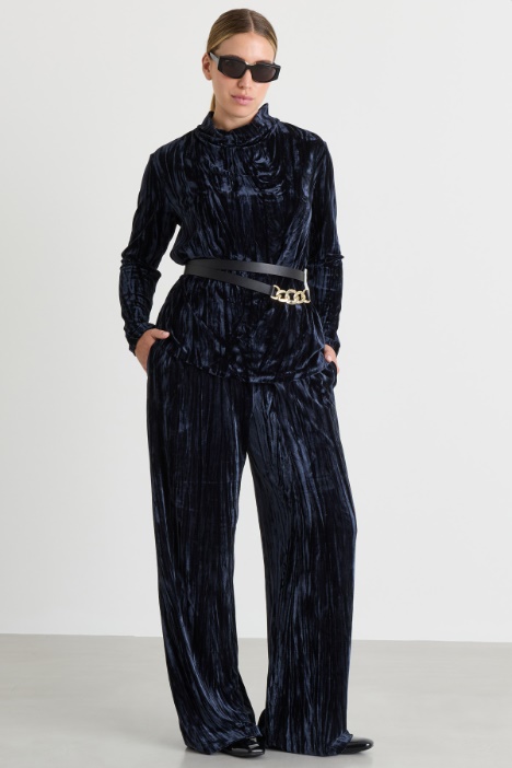 Velvet jersey trousers - Intrend