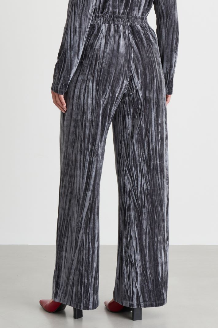 Velvet jersey trousers - GREY - Intrend - 4