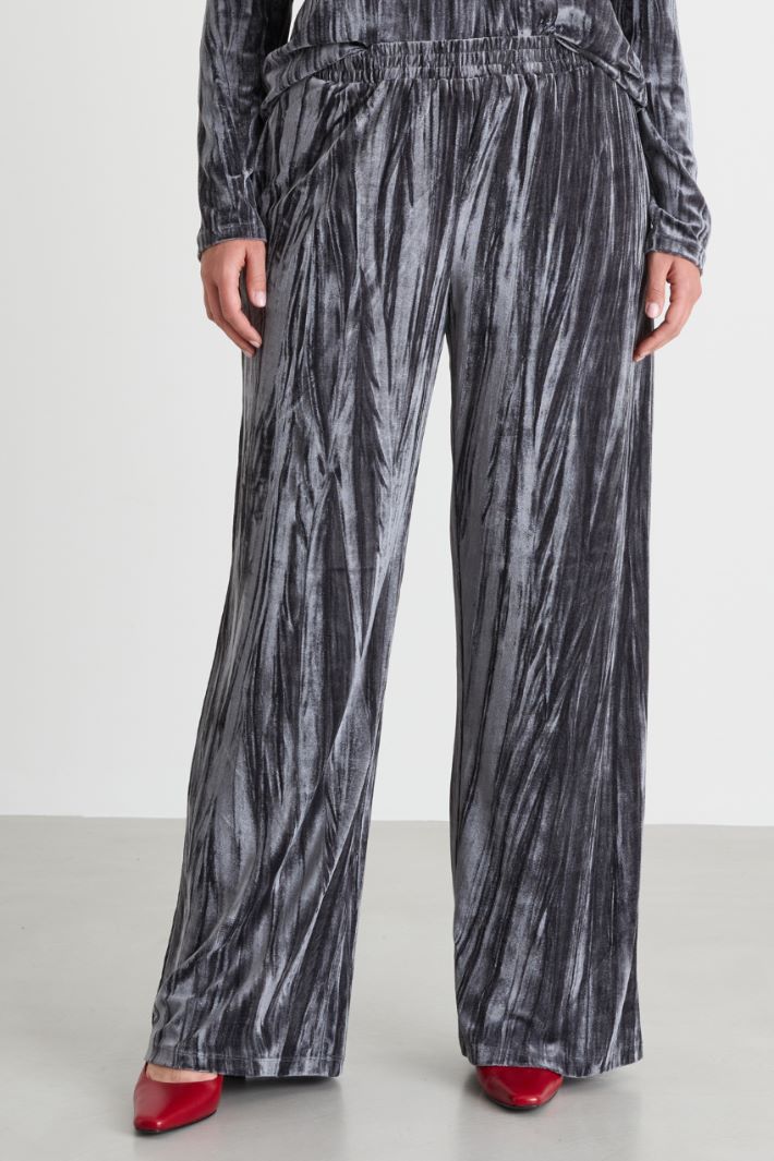 Velvet jersey trousers - GREY - Intrend - 2