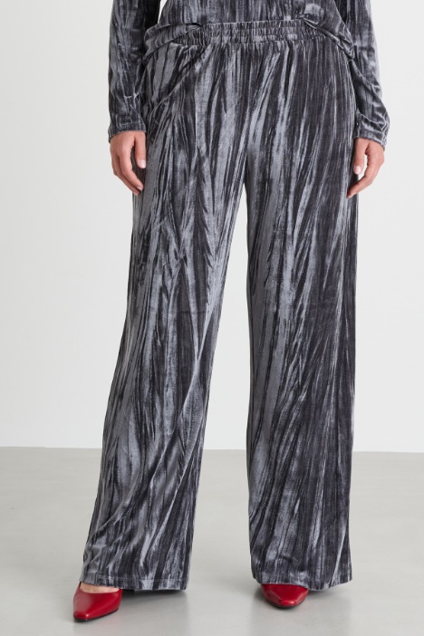 Pantalone in jersey di velluto