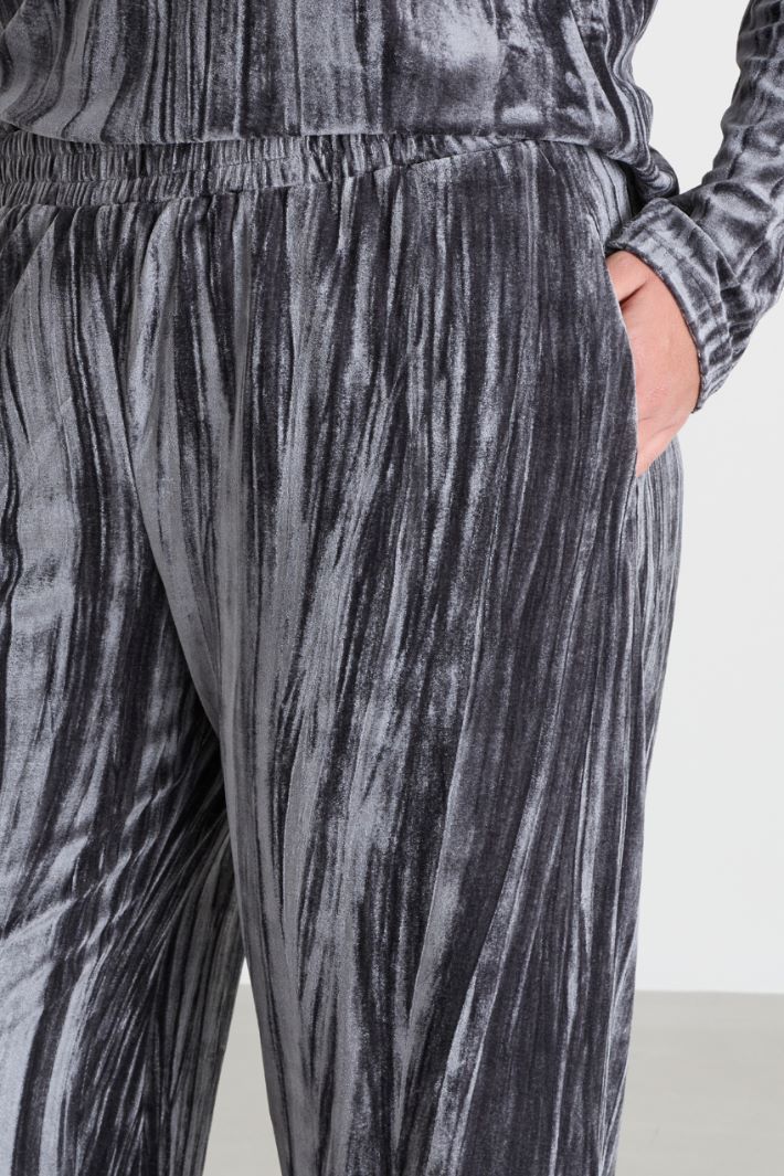 Velvet jersey trousers - GREY - Intrend - 3