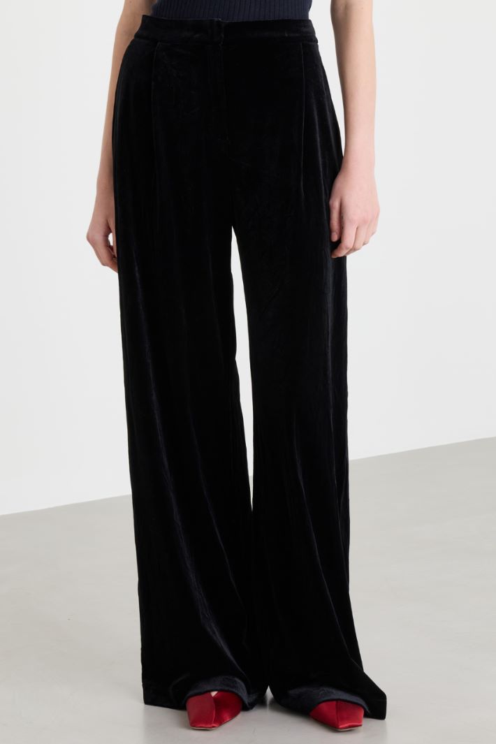 Velvet trousers - BLACK - Intrend - 2