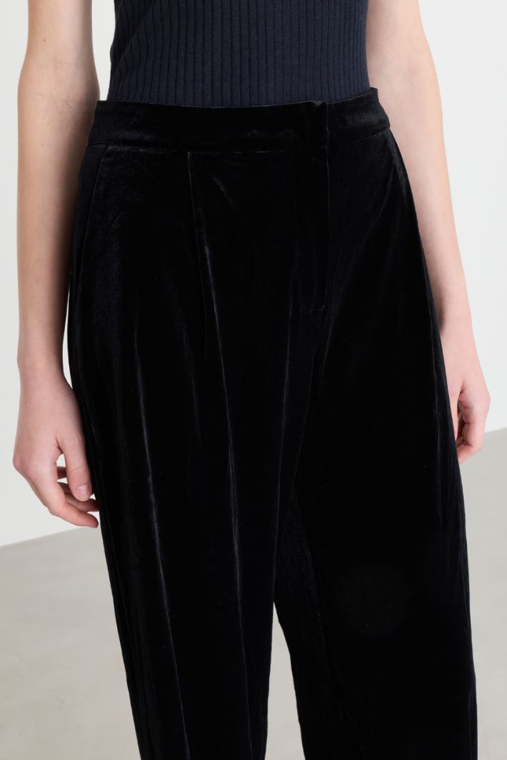 Velvet trousers - BLACK - Intrend - 3
