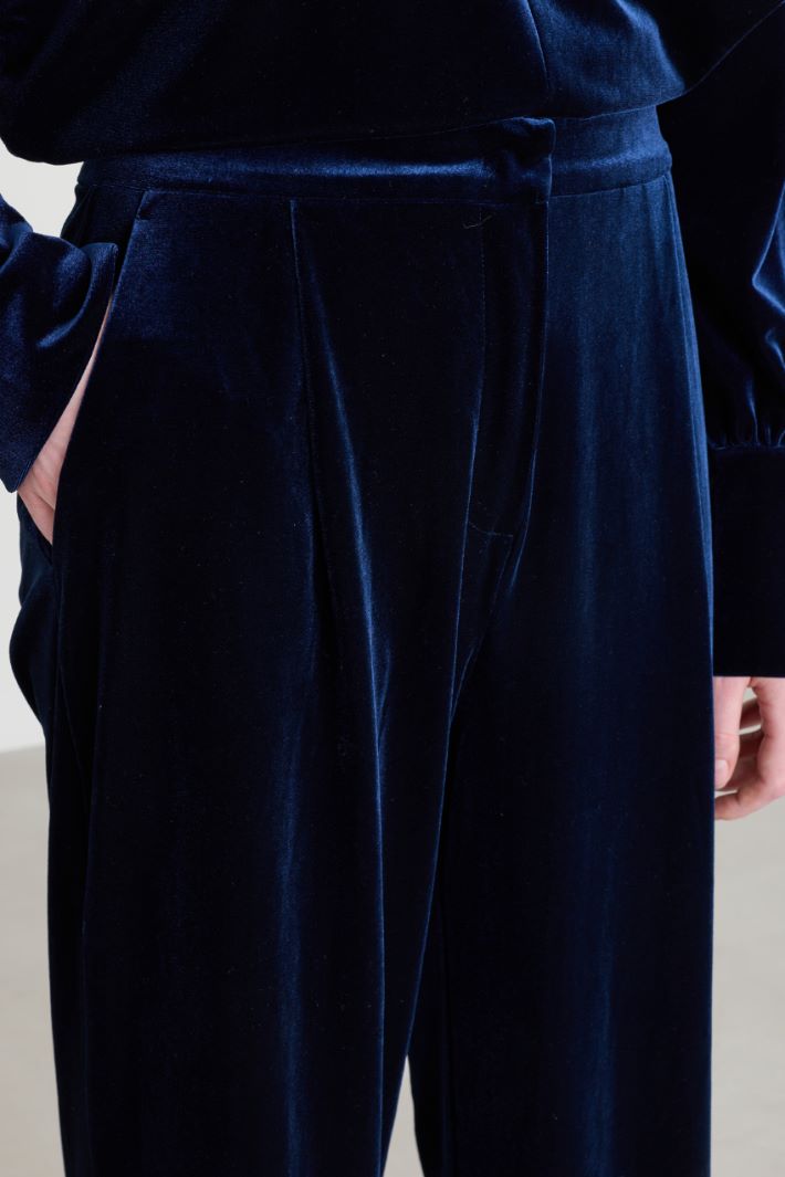Velvet trousers - BLUE - Intrend - 3