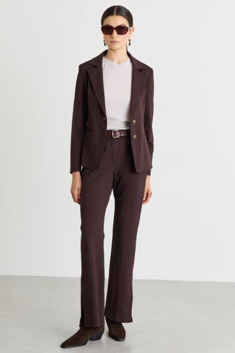 Split-hem jersey trousers - Intrend
