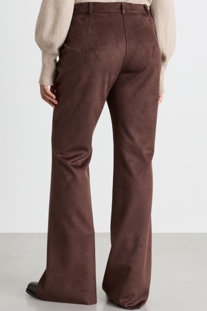 Flared jersey trousers - BROWN - Intrend - 4