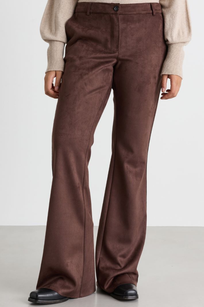 Flared jersey trousers - BROWN - Intrend - 2