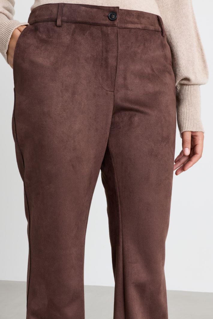 Flared jersey trousers - BROWN - Intrend - 3