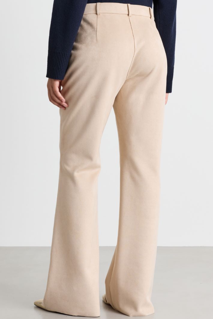 Flared jersey trousers - BEIGE - Intrend - 4