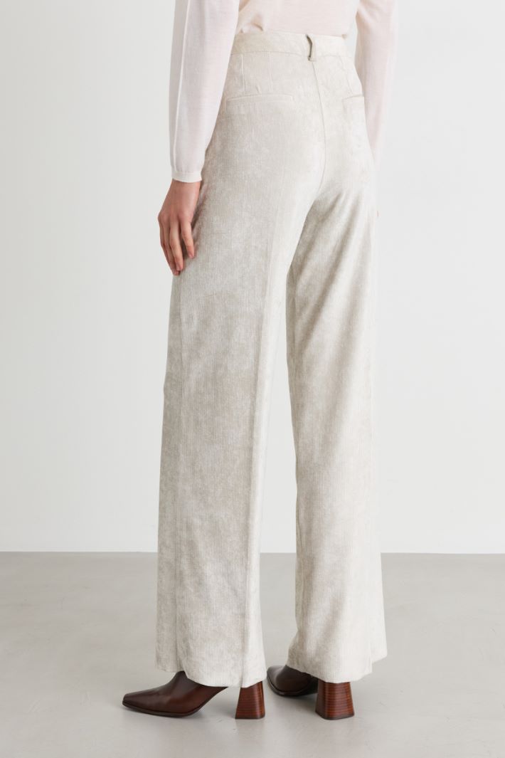 Pantalone dritto in velluto a coste - BIANCO - Intrend - 4