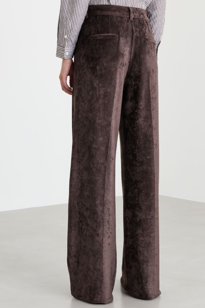 Straight-Fit Corduroy Trousers - BROWN - Intrend - 4