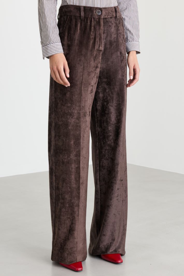 Straight-Fit Corduroy Trousers - BROWN - Intrend - 2