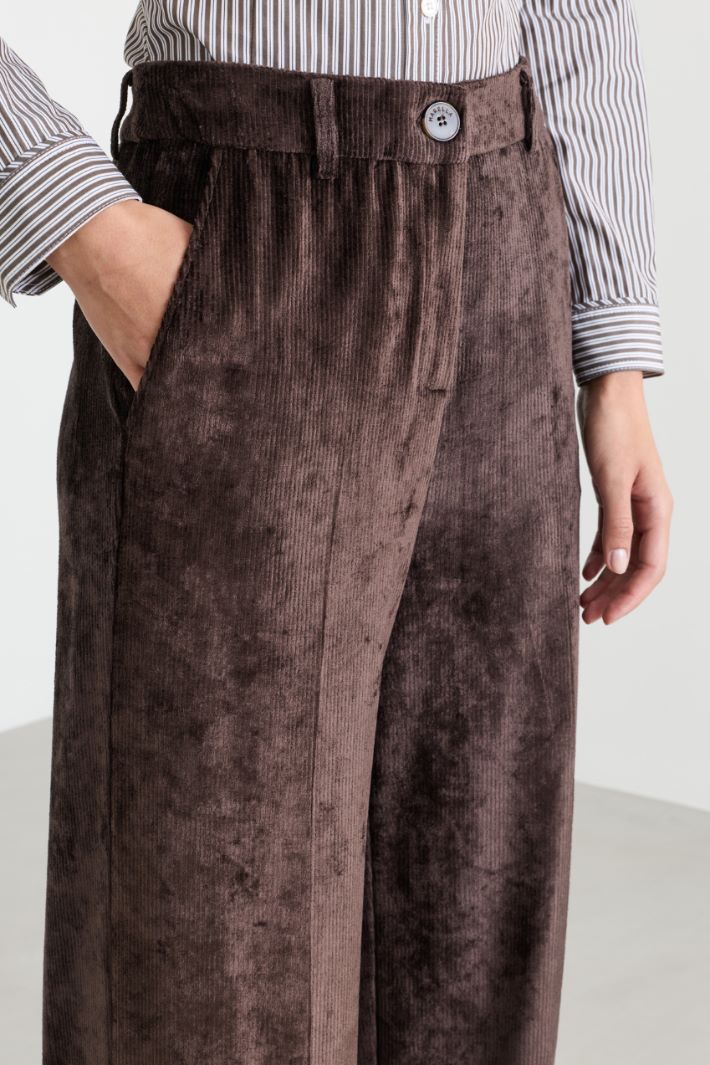 Straight-Fit Corduroy Trousers - BROWN - Intrend - 3