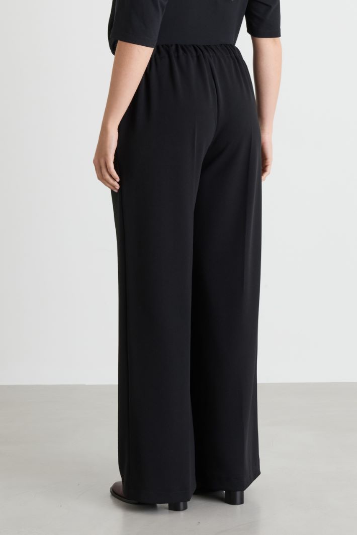 Jersey palazzo trousers - BLACK - Intrend - 4