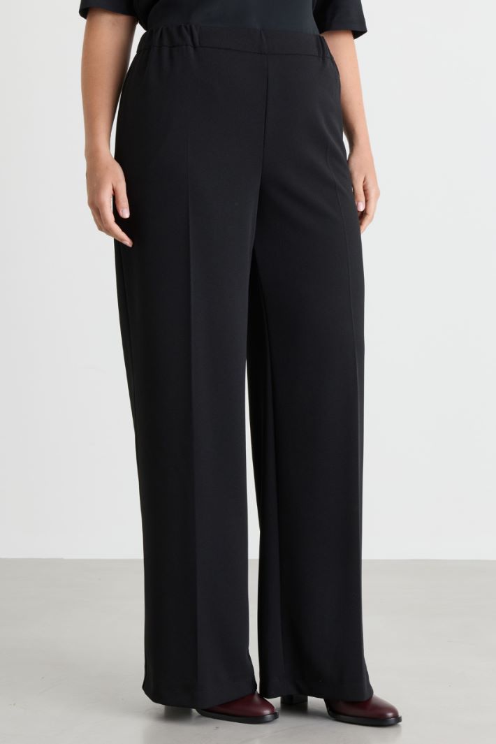 Jersey palazzo trousers - BLACK - Intrend - 2