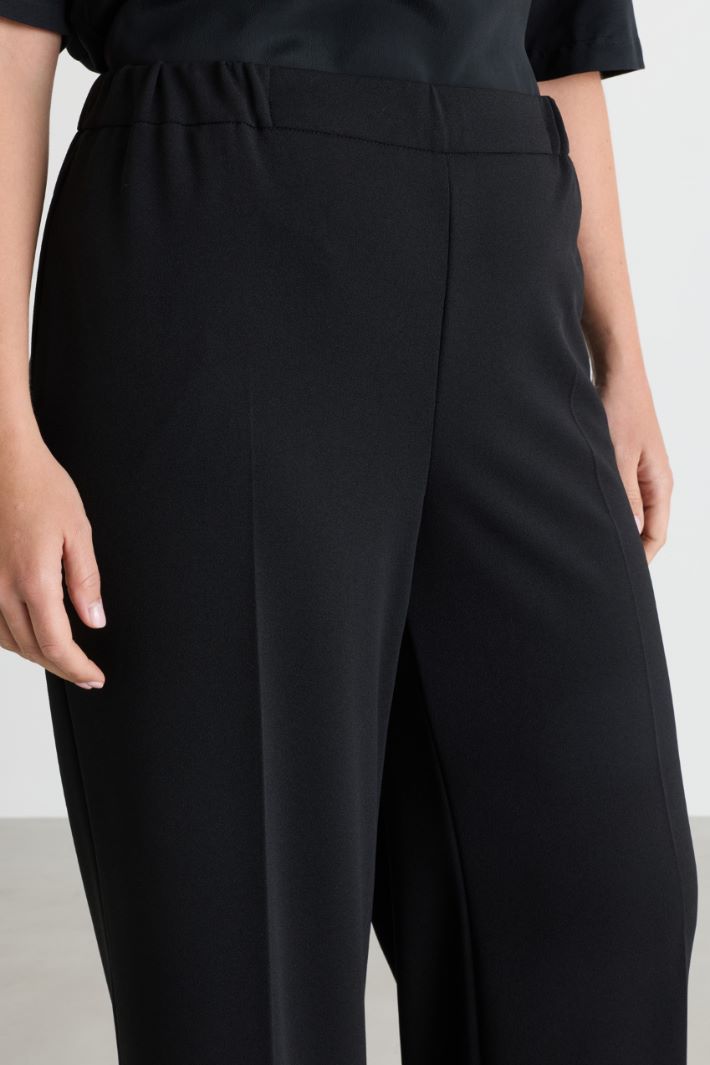 Jersey palazzo trousers - BLACK - Intrend - 3