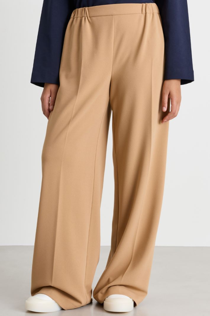 Jersey palazzo trousers - CAMEL - Intrend - 2