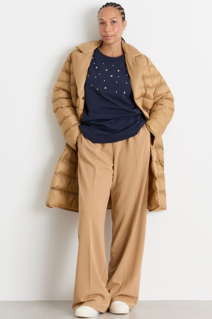 Jersey palazzo trousers - CAMEL - Intrend