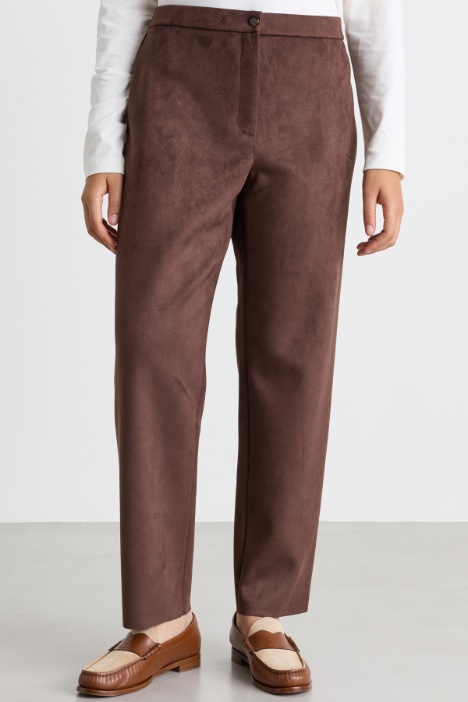 Pantalone a sigaretta in jersey vellutato