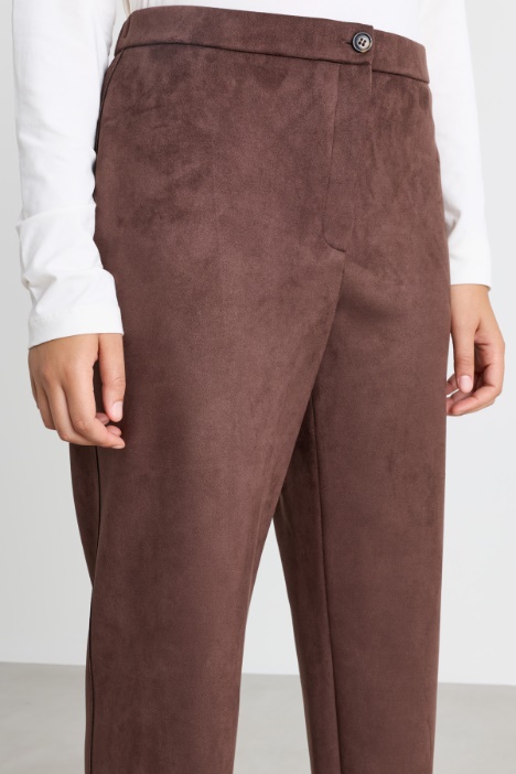 Pantalone a sigaretta in jersey vellutato