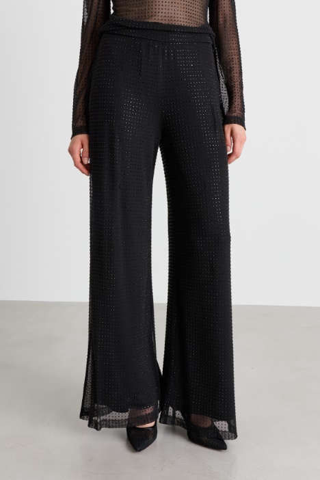 Pantalone in jersey con strass