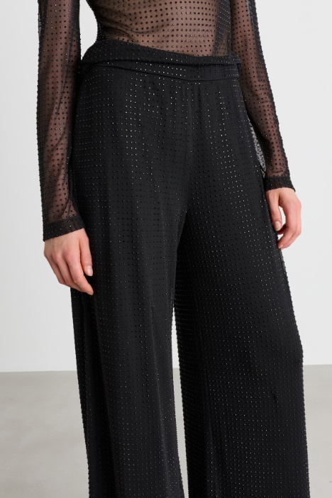 Pantalone in jersey con strass