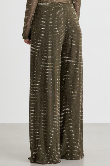 Pantalone in jersey con strass
