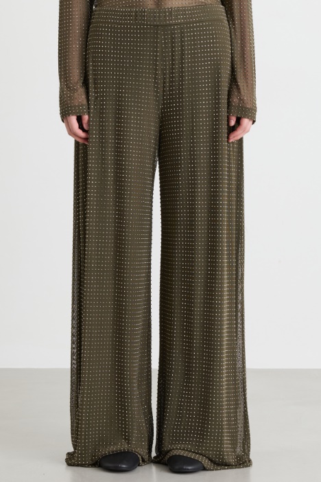 Pantalone in jersey con strass