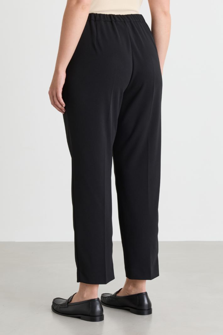 Pantaloni in jersey compatto - NERO - Intrend - 4