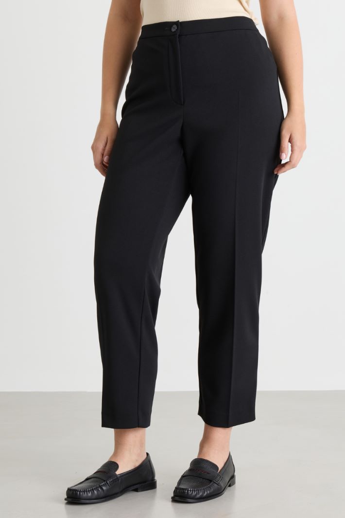 Pantaloni in jersey compatto - NERO - Intrend - 2