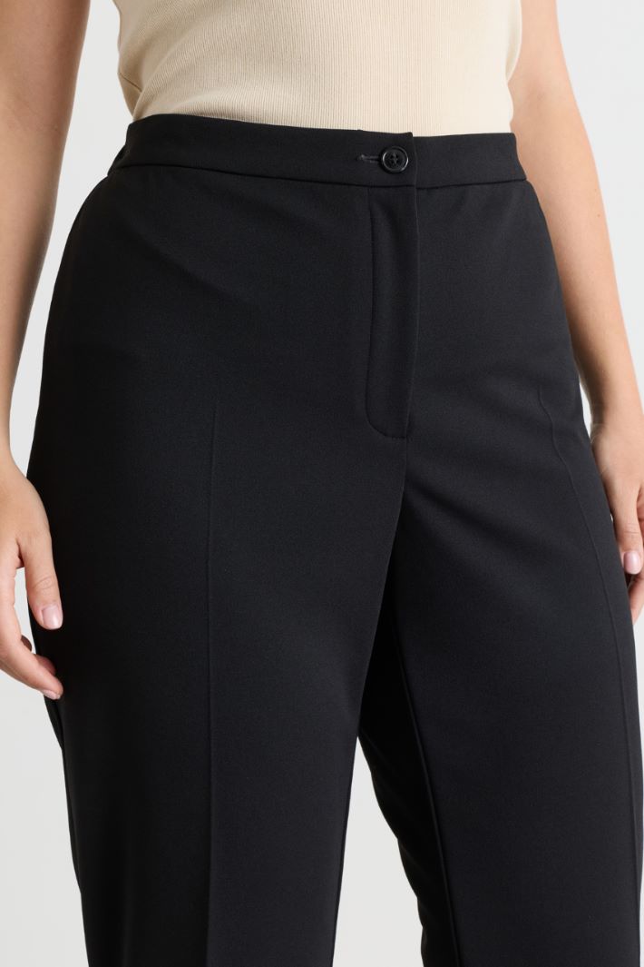 Pantaloni in jersey compatto - NERO - Intrend - 3