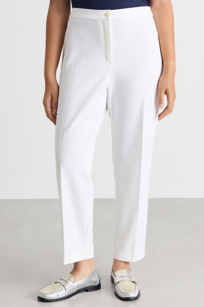 Pantaloni in jersey compatto - BIANCO - Intrend - 2