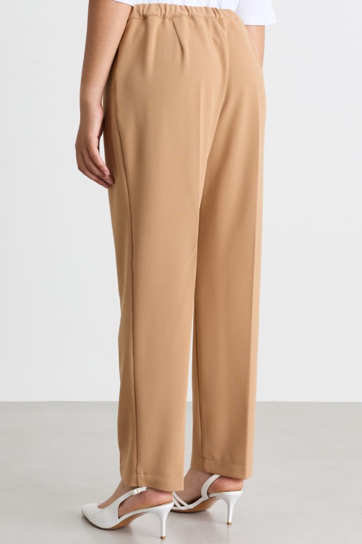 Compact jersey trousers - CAMEL - Intrend - 4