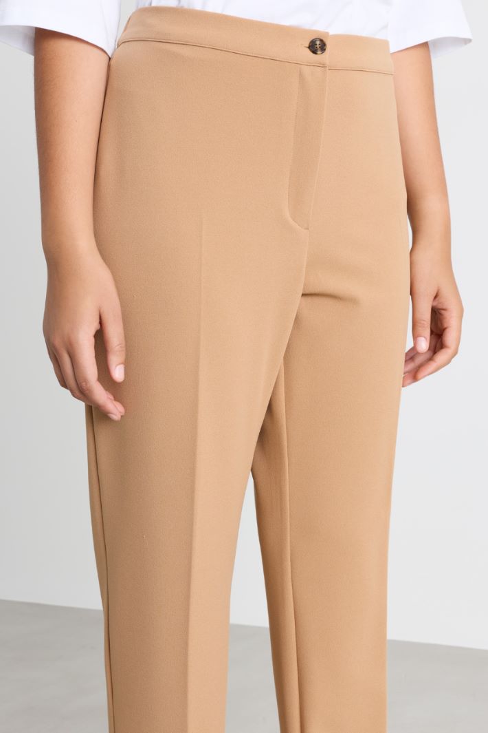 Compact jersey trousers - CAMEL - Intrend - 3