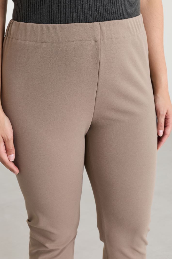 Crepe jersey trousers - BEIGE - Intrend - 3