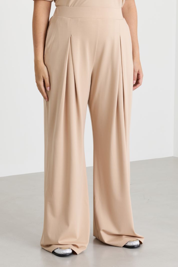 Pantalone ampio con contropiega centrale - CAMMELLO - Intrend - 2