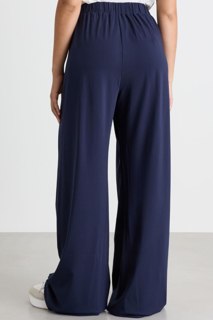 Pantalone ampio con contropiega centrale - BLU - Intrend - 4
