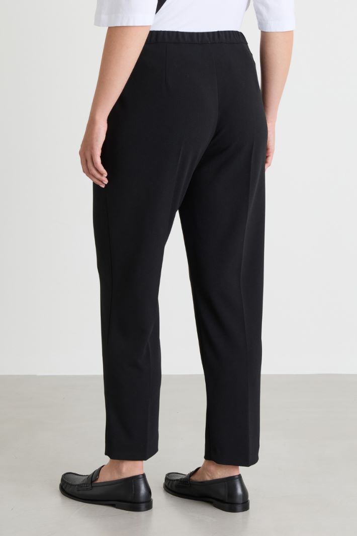 Crepe jersey trousers - BLACK - Intrend - 4