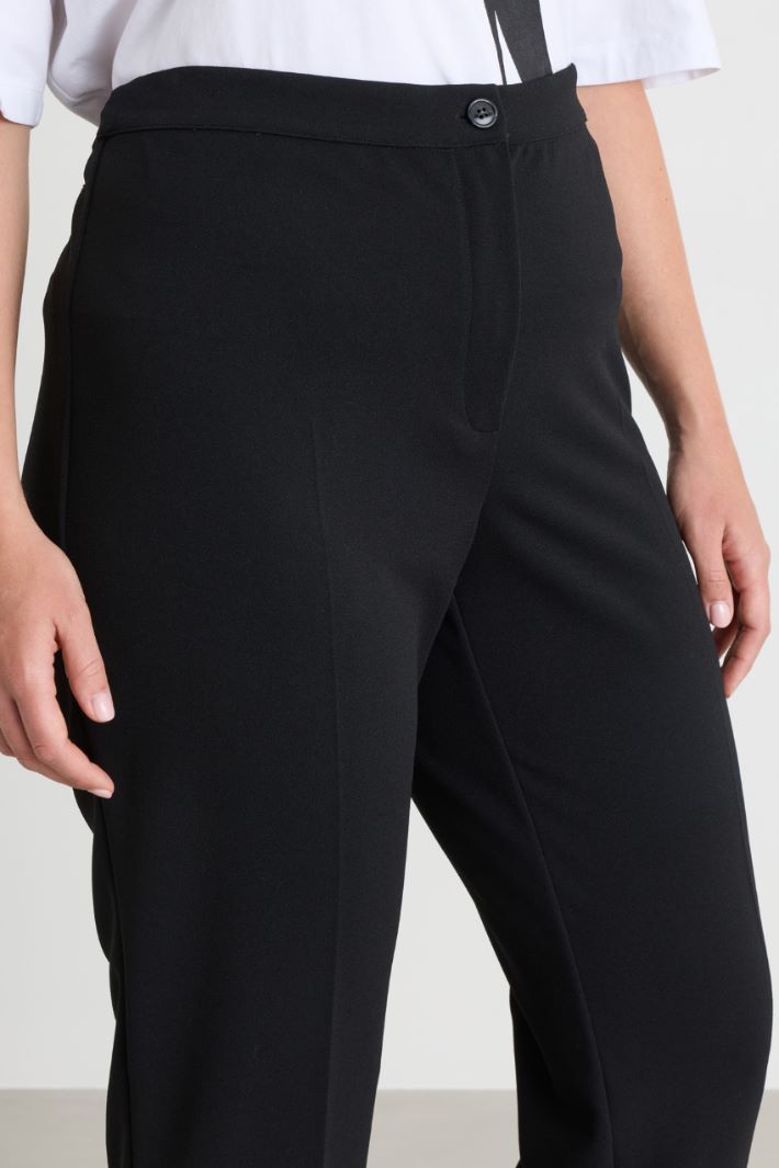 Crepe jersey trousers - BLACK - Intrend - 3