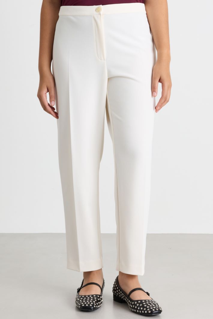 Pantalón de punto crepé - BLANCO - Intrend - 2